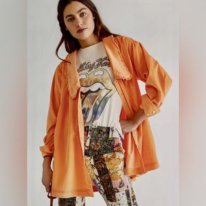 NWOT Free People Charlie Button Down Corduroy Collared Shirt